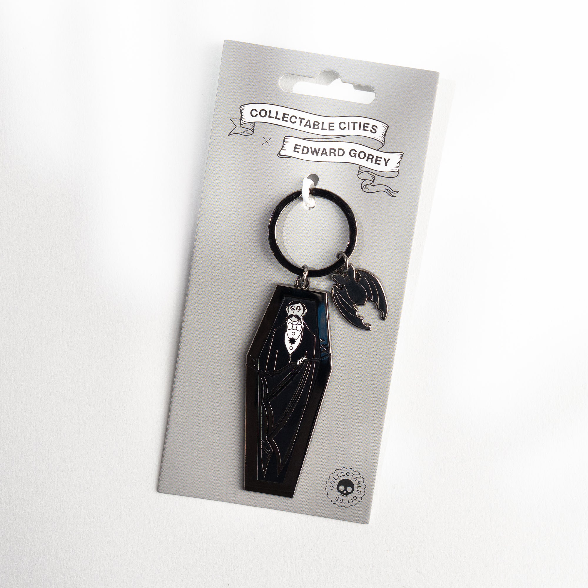 Edward Gorey Dracula Keychain with Bat Charm – Collectable Cities