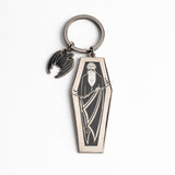 Edward Gorey Dracula Keychain with Bat Charm