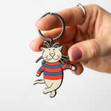 Edward Gorey Sweater Cat Keychain