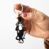 Edward Gorey Top Hat Cat Keychain