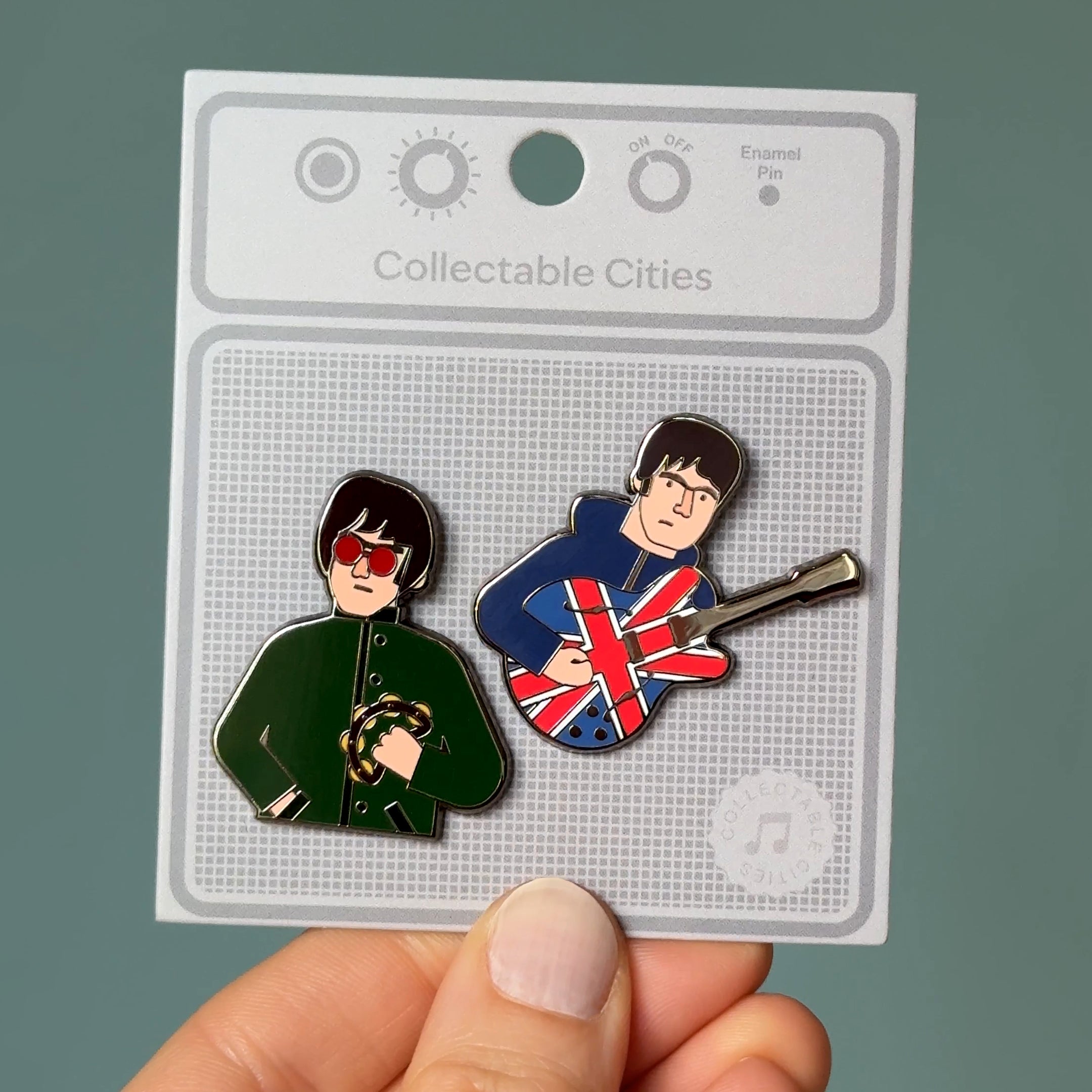 Liam and Noel Enamel Pin Set – Collectable Cities