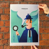 Sherlock A3 Risograph Print